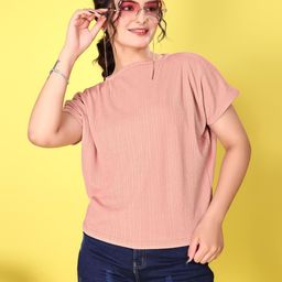 DressBerry Women Round Neck Boxy Top-image-85