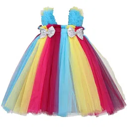 Pink Wings Net Fit & Flare Dress-image-62
