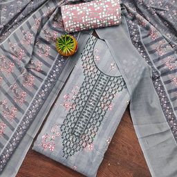 SAINOOR Embroidered Pure Cotton Unstitched Dress Material-picture-29