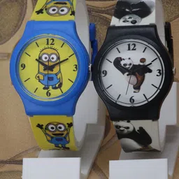 VIRAKTI Women Set Of 2 Brass Printed Dial & Straps Analogue Watch KID-01-27-COMBO-image-69
