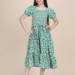 DEKLOOK Puff Sleeve Crepe Formal Fit & Flare Dress-image-41