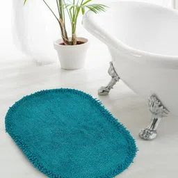 Aura Turquoise-Blue Cotton Anti-Skid Doormat-15