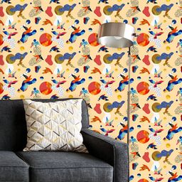 ArtzFolio Printed UV-Resistant Anti-Bacterial Watercolor Flying Birds Peel & Stick Wallpaper-image-41