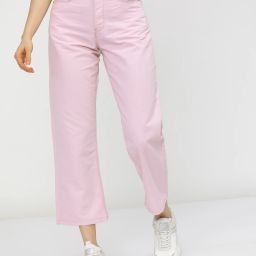 Women Boyfriend Mid Rise Pink Jeans-image-79