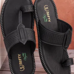 SOFTY VEGEN Men Black Ethnic Slip-On Synthetic Leather Kolhapuri-image-38