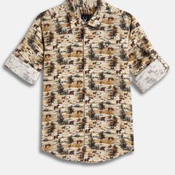 Allen Solly Junior Boys Slim Fit Conversational Printed Spread Collar Cotton Casual Shirt-picture-15