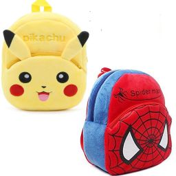 School Bag For Kids boys/girls 3-5 years Combo Bagpack (Pikachu-Spider) Waterproof School Bag-image-30