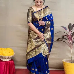 SAADHVI Woven Design Zari Pure Silk Kanjeevaram Saree-image-91