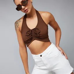 DOLCE CRUDO Women High-Rise Denim Denim Shorts-picture-49