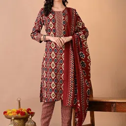 RAJPUTANA CAMISA Women Printed Regular Kurta with Trousers & With Dupatta-35