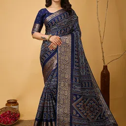 HERE&NOW Bandhani Print Zari Bandhani Saree-picture-13