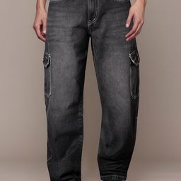 Jb Just BLACK Men Baggy Acid Wash Cotton Cargos Jeans-image-34