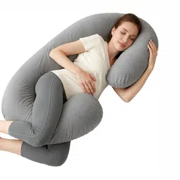 Pum Pum Grey Fibre Filled Faux Velvet Ultra Soft Maternity Pillow-picture-46
