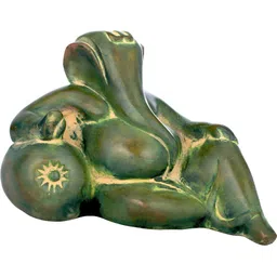 Exotic India Chola Green & Beige Lord Ganesha Religious Idol Showpiece-image-74
