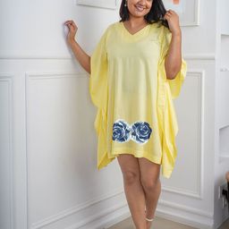 LetsDressUp Floral Printed Kimono Sleeves Kaftan Dress-picture-0