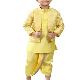 BAESD Boys Mandarin Collar Kurta with Dhoti Pants & Jacket-23