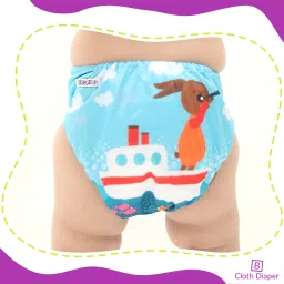 bembika Cloth Diapers for Babies,Washable Reusable Cloth Diaper llwith 5 Layer Bamboo Charcoal Insert (Sea Captain) image 2