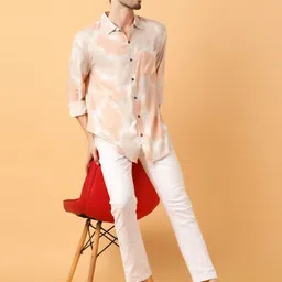 Stylecast X Kotty Men Comfort Abstract Printed Spread Collar Casual Shirt-image-29