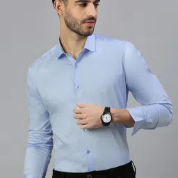 ZEDD Men Cutaway Collar Solid Cotton Casual Shirt-image-90
