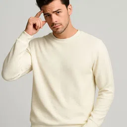 Mast & Harbour Men Self Design Round Neck Long Sleeves Sweatshirt-picture-5