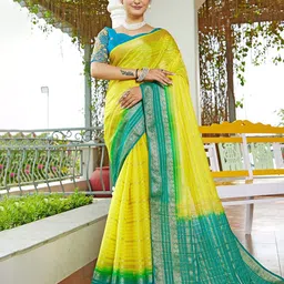 K 5 Fashion Striped Sequinned Saree-image-3
