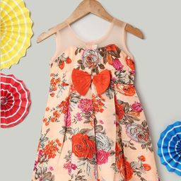 BownBee Floral Print A-Line Midi Dress-image-16