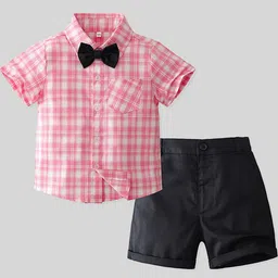 LULU & SKY Boys Checked Shirt with Shorts-picture-39