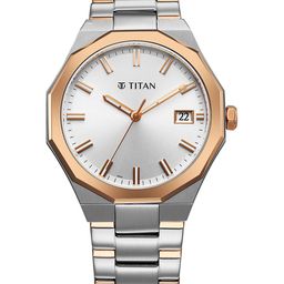 Titan Men Dial & Stainless Steel Bracelet Style Straps Analogue Watch 90212KM01-47