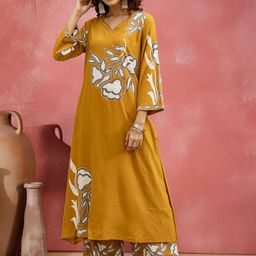 Sangria Printed Straight Kurta & Palazzo-image-99