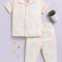 Clt.s Unisex Kids Alphanumeric Printed Shirt Collar Shirt Pyjamas Night suit-image-36