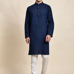 SKAVIJ Men Regular Pure Cotton Kurta with Pyjamas-picture-52