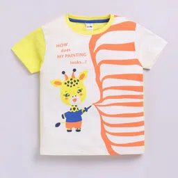 LITTLE NINJA Boys Graphic Printed Round Neck Cotton T-shirt-85