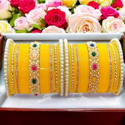 Weuva Love We Craft Gold-Plated Chuda Stones Studded Bangle-image-77