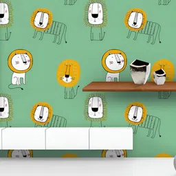 ArtzFolio Printed UV-Resistant Anti-Bacterial Cute Lion Cub Peel & Stick Wallpaper-image-94