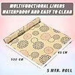REVEXO Yellow & Brown Floral Printed Reusable Kitchen Shelf Liner-image-95