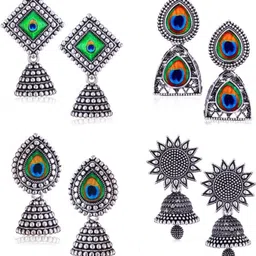 Sangria Silver-Plated Alloy Earrings-91