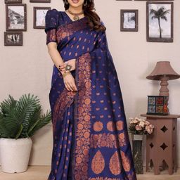 Shriyangan Ethnic Motifs Woven Design Pure Silk Kanjeevaram Saree-image-99