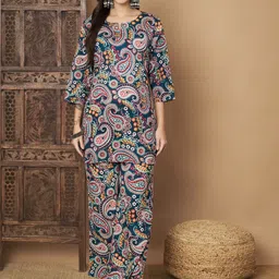 COTNUF Printed Pure Cotton Top With Trouser Co-Ords-picture-6