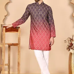 Anouk Rustic Men Printed Sequinned Kurta with Pyjamas-image-49
