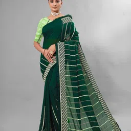 NANDKASHI Embellished Sequinned Poly Georgette Saree-image-14