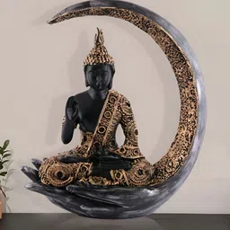 Zart Black Buddha Idol Showpiece-16