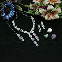 VATSALYA creation Alloy Gold- plated White Jewellery Set-27