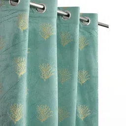 Myntra Elegant Homes Blue Velvet Window Curtains-picture-0