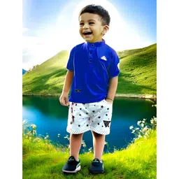 Alexa Creation Boys Mandarin Collar Cotton T-shirt-image-76