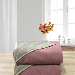 LABHAM Mauve & Grey 2 Cotton 450 GSM Bath Towel-38