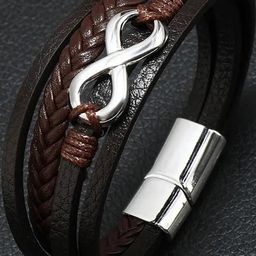 Roadster Men Leather Tribal Silver-Plated Multistrand Bracelet-picture-39