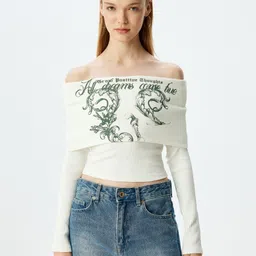 Koton Women Floral Printed Raw Edge Slim Fit T-shirt-picture-29