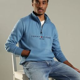 Tommy Hilfiger Men Brand Logo Embroidered Mock Collar Pullover Sweatshirt-picture-44