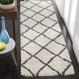 White, Blue Polyester Runner-image-81