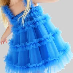 INCLUD Girls Self Design Ruffled Sleeveless Fit & Flare Dress-picture-42
